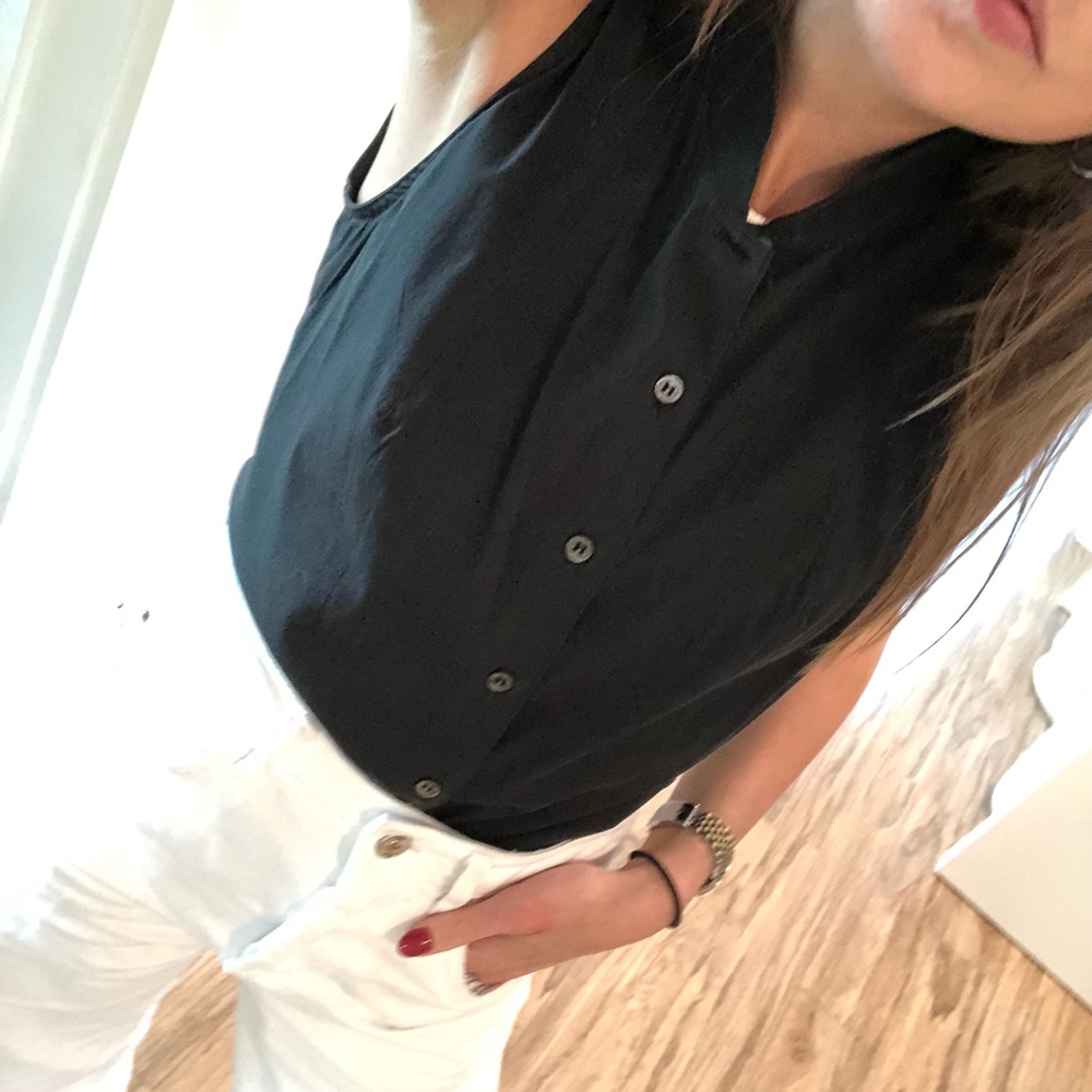 Prada Mao Collar Button Down Tank Sz 44